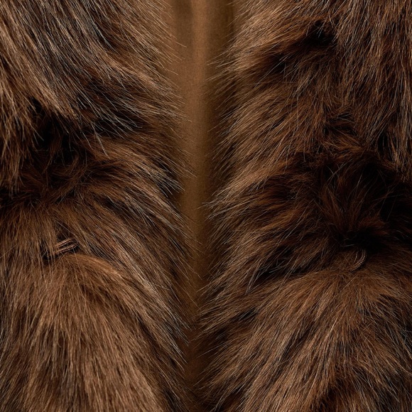 ZARA FAUX FUR SHORT COAT - Picture 9 of 11